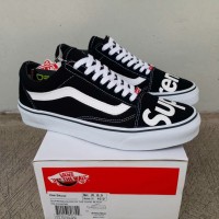 SEPATU CASUAL PRIA SNEAKERS VANS OLD SKOOL SUPREME GLOW IN THE DARK