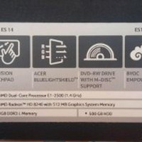 Notbok Notebook Laptop Acer ES 14 AMD Radeon bekas DISKON