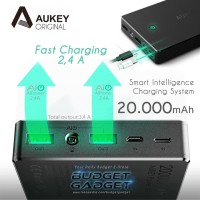 Aukey Quick Charger PowerBank Power Bank 2 Port 2 4A 20000mAh AiPowe