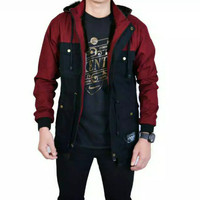 JAKET BOMBER PATCH ORIGINAL PARKA CANVAS PRIA MACBETH VANS HARRINGTON