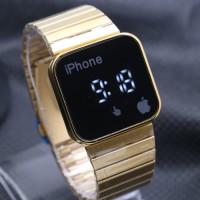 Jam Tangan Wanita/Cewek merk Iphone Digital Led Segi Tali Rantai
