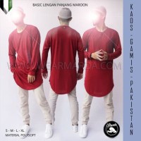 Jual Gamis Kaos Pakistan Maroon Baju Koko Kurta Tangan Panjang Murah