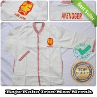 BAJU KOKO IRON MAN MERAH SIZE L
