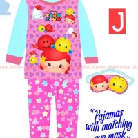 Baju Tidur Piyama Anak Perempuan JW 45 Tsum Ariel Mermaid Eye Mask