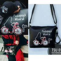 Tas slingbag uniqab fastabiqul dakwah muslimah
