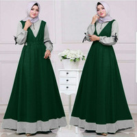 Camilla Maxy Ijo Botol Busana Muslim Wanita Gamis Modern Murah