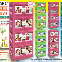 AKAKO - Lemari Plastik baby motif Printing susun 3