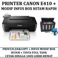 Printer Infus Modif Canon E410 Pixma Affordable AIO + BOX Hitam Rapih