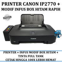 Printer Canon IP2770 IP 2770 Inkjet + PLUS INFUS BOX HITAM TUTUP RAPIH