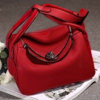 TAS WANITA BRANDED IMPORT HERMES LINDY KULIT JERUK 7-111-8 MURAH