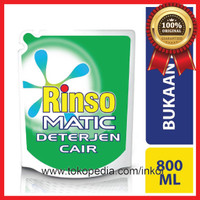 Jual RINSO MATIC DETERJEN CAIR LIQUID TOP LOAD MESIN CUCI POUCH 800ML Murah