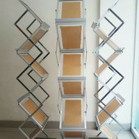 Rak Brosur Lipat Stainless Acrylic zigzag 7 susun