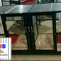 Kandang Aluminium 2 Kamar/Kandang Kucing/Kandang Anjing