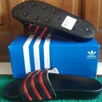 SANDAL ADIDAS ADILETTE BLACK STRIPES RED ORIGINAL
