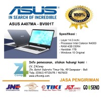 Laptop Asus Dual Core 4GB 1TB Asus A407MA-BV001T Silver Murah Denpasar