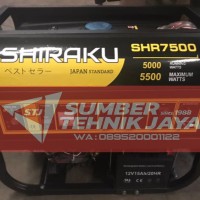 Genset 5000 Watt, Bensin Murni- Shiraku 7500 (100% TEMBAGA, AVR)