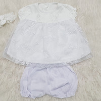 Pakaian Bayi Perempuan Baju & Sepatu Anak Aqeqah Putih Newborn AGC0112