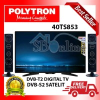 TV LED 40 Inch TV Polytron PLD 40TS853 TOWER Speaker DV DISKON