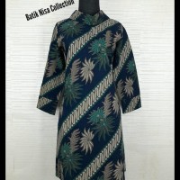 Best Price ! Baju Batik Dress Terusan Wanita Parang Daun 1 Resleting