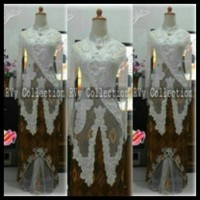 New Produk Set Kebaya Akad Nikah (Pengantin) Muslim Putih Original 2