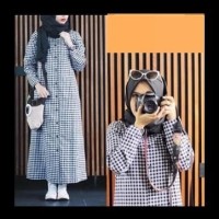 Harga Terbaik Baju Atasan Kemeja Tunik Wanita Lengan Panjang - Plaid