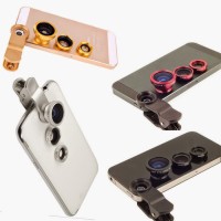 Lensa Jepit 3in1 ( fish eye, macro, wide ) untuk Smartphone Murah