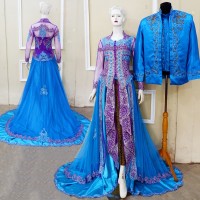 SEPASANG KEBAYA PENGANTIN TULE EKOR NAGA KOMPLIT