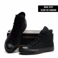 TERLARIS Sepatu Sekolah Converse All Star Full Black Hitam High Ting