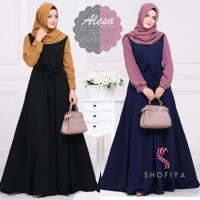 Gamis Muslimah/Dress (ALESA/ALICIA SET + PASHMINA) Ori Shofiya