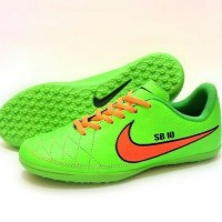 SEPATU FUTSAL NIKE SB10 WARNA HIJAU STABILO LIST ORANGE
