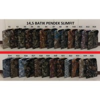Kemeja Alisan Batik Slimfit Pendek 14,5 - 16,5