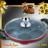 Cetakan Kue Lumpur bistro 7 lubang teflon marble/martabak mini