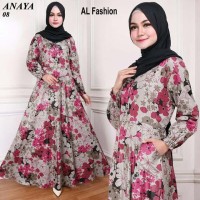 Maxi Emma (08) Bunga Baju Muslim Wanita Gamis Model Kekinian Terbaru