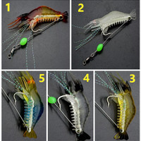 Umpan Pancing Udang Glow 9cm Fishing Soft Lure Fake Bait paket 5pcs