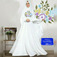Trend busana muslim gamis marina syari putih baju pesta xl murah white