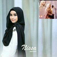 Jual Pashmina Instan Nissa Sabyan Hitam / Grosir Jilbab / Motif Hijab Murah