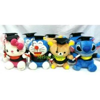 Jual Boneka Wisuda Toga Sarjana Hello Kitty Rilakuma Doraemon Stitch Murah