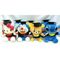 Jual Boneka Wisuda Toga Sarjana Hello Kitty Rilakuma Doraemon Stitch Murah