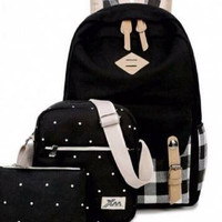 Tas ransel set 3 in 1 black burberry