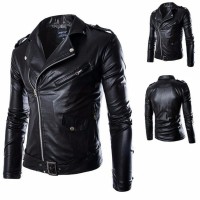 JAKET SEMI KULIT SINTETIS RAMONES ROCK N ROLL PRIA