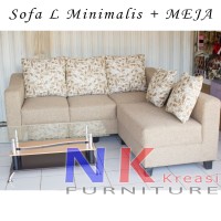 Jual Sofa Kursi Ruang Tamu L putus Minimalis, sofa sudut mewah + MEJA TAMU Murah