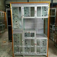 RAK PIRING - LEMARI SAYUR 3PINTU DARI ALUMINIUM DAN KACA FILM