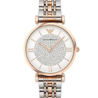 Jam tangan wanita original EMPORIO ARMANI AR1926 crystal rose gold
