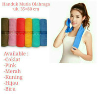 HANDUK OLAHRAGA MUTIA BAHAN COTTON UKURAN 30x70 - Merah