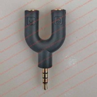 Spliter Audio HP Mic Splitter Mikrofon Jack 4 Pole 3.5mm IN OUT Kabel