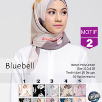 Jilbab Segiempat Bluebell Motif 2 Azzura Scarf - Hijab Murah