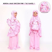 PREMIUM GROSIR MUKENA ANAK KARAKTER UNICORN PINK TAS RANCEL XL tas an