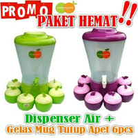 Dispenser Set Gelas Apel Golden Sunkist / Mug Apel