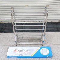 rak sepatu stainless 5 tingkat shoes rack 5 level stainless steel
