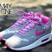 TERLARIS sepatu nike air max 1 floral grey pink